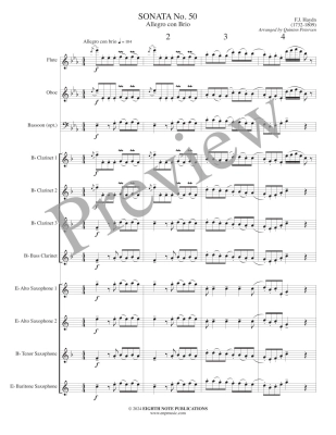 Sonata No. 50, Allegro con Brio - Haydn/Petersen - Woodwind Ensemble - Score/Parts