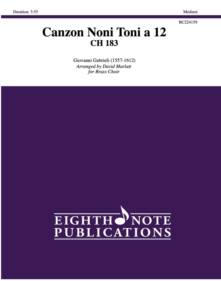 Canzon Noni Toni a 12 - Gabrieli/Marlatt - Brass Choir - Score/Parts