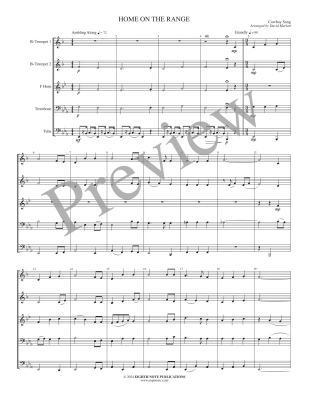 Home on the Range - Traditional/Marlatt - Brass Quintet - Score/Parts