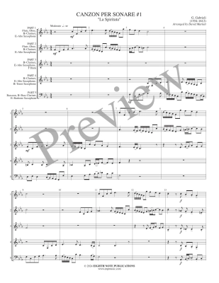 Canzon per Sonare #1: La Spiritata - Gabrieli/Marlatt - Interchangeable Woodwind Ensemble - Score/Parts