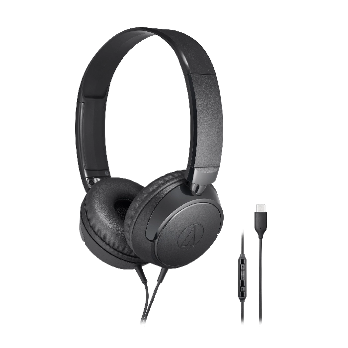 ATH-S120C Wired USB-C On-Ear Headphones - Black