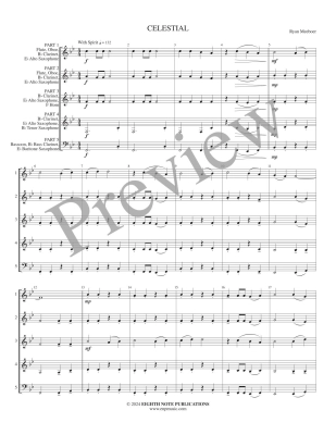 Celestial - Meeboer - Interchangeable Woodwind Ensemble - Score/Parts