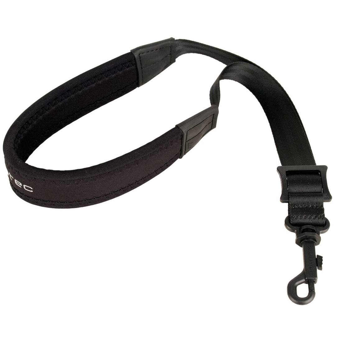 Padded Neoprene Junior Saxophone Strap with Plastic Snap - Black