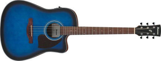 Ibanez - PF50CE Cutaway Dreadnought Acoustic/Electric Guitar - Transparent Blue Sunburst