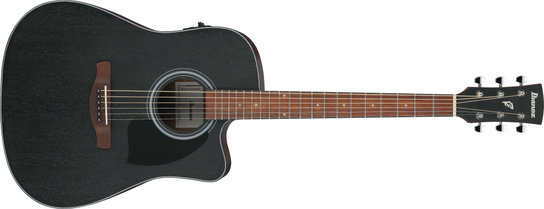 PF54CE Cutaway Dreadnought Acoustic Guitar - Weathered Black
