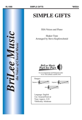 BriLee Music Publishing - Simple Gifts - Shaker Tune/Kupferschmid - SSA