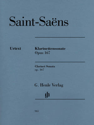 G. Henle Verlag - Clarinet Sonata op. 167 - Saint-Saens/Jost - Clarinet/Piano - Book