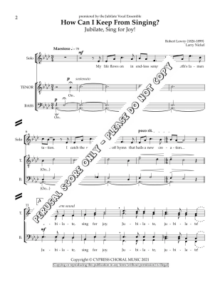 How Can I Keep From Singing? - Lowry/Nickel - SATB