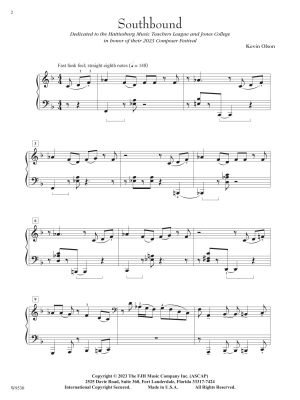 Southbound - Olson - Piano - Sheet Music