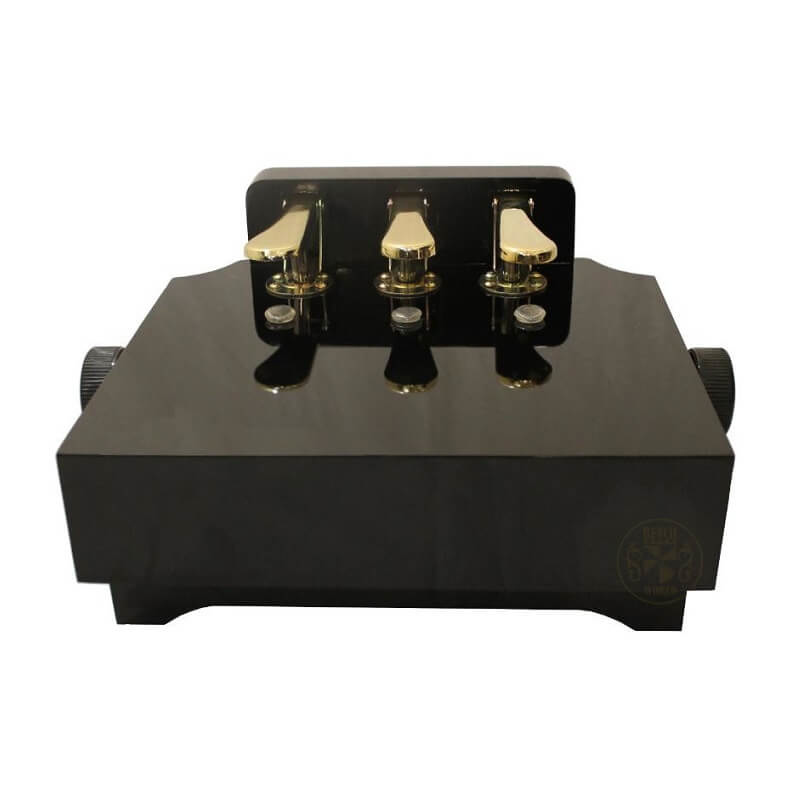 P3 PE Adjustable Wooden Piano Pedal Extender with 3 Pedals - Polished Ebony