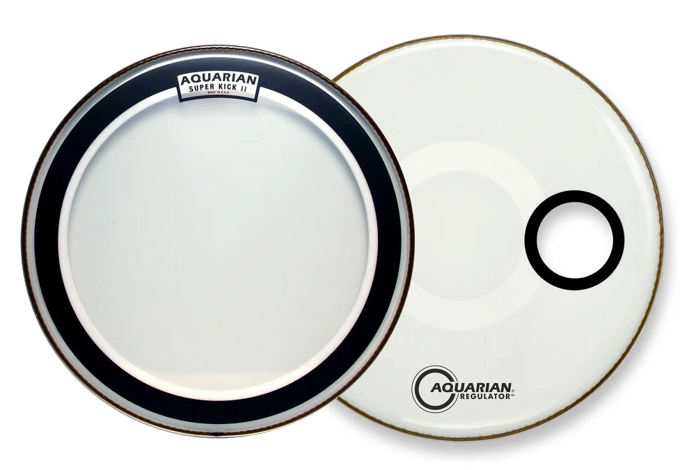 Super Kick II and Regulator Drumhead Pack, White - 20\'\'