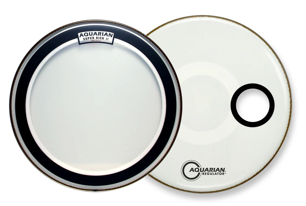 Super Kick II and Regulator Drumhead Pack, White - 24\'\'