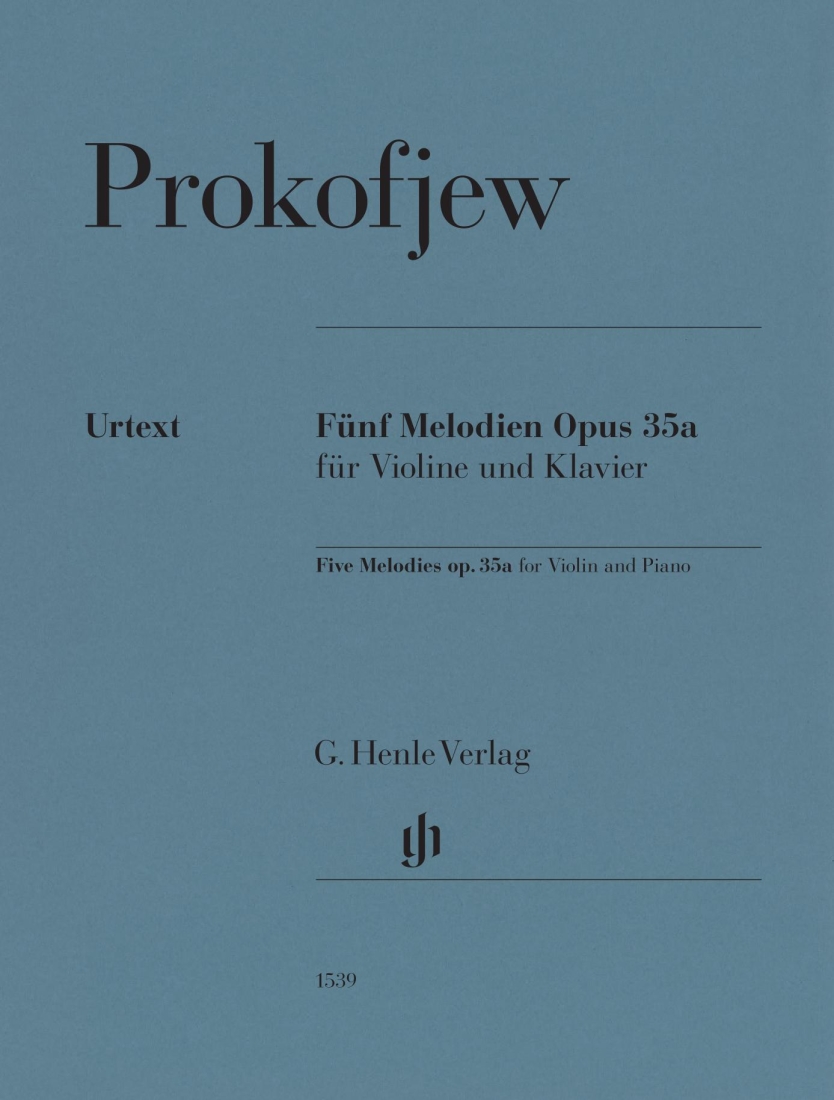 Five Melodies op. 35a - Prokofiev/Czolbe - Violin/Piano - Book