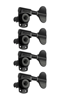 Grover - 145 Series Titan Electric Bass Locking Rotomatics -  4-in-Line Black Chrome