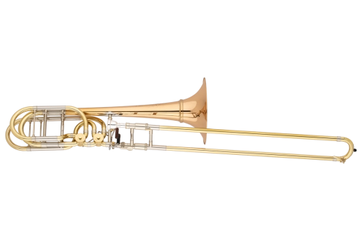 S. E. Shires - Vintage Elkhart Bass Trombone with 9.5 Red Brass Bell and Independent Rotary Valves