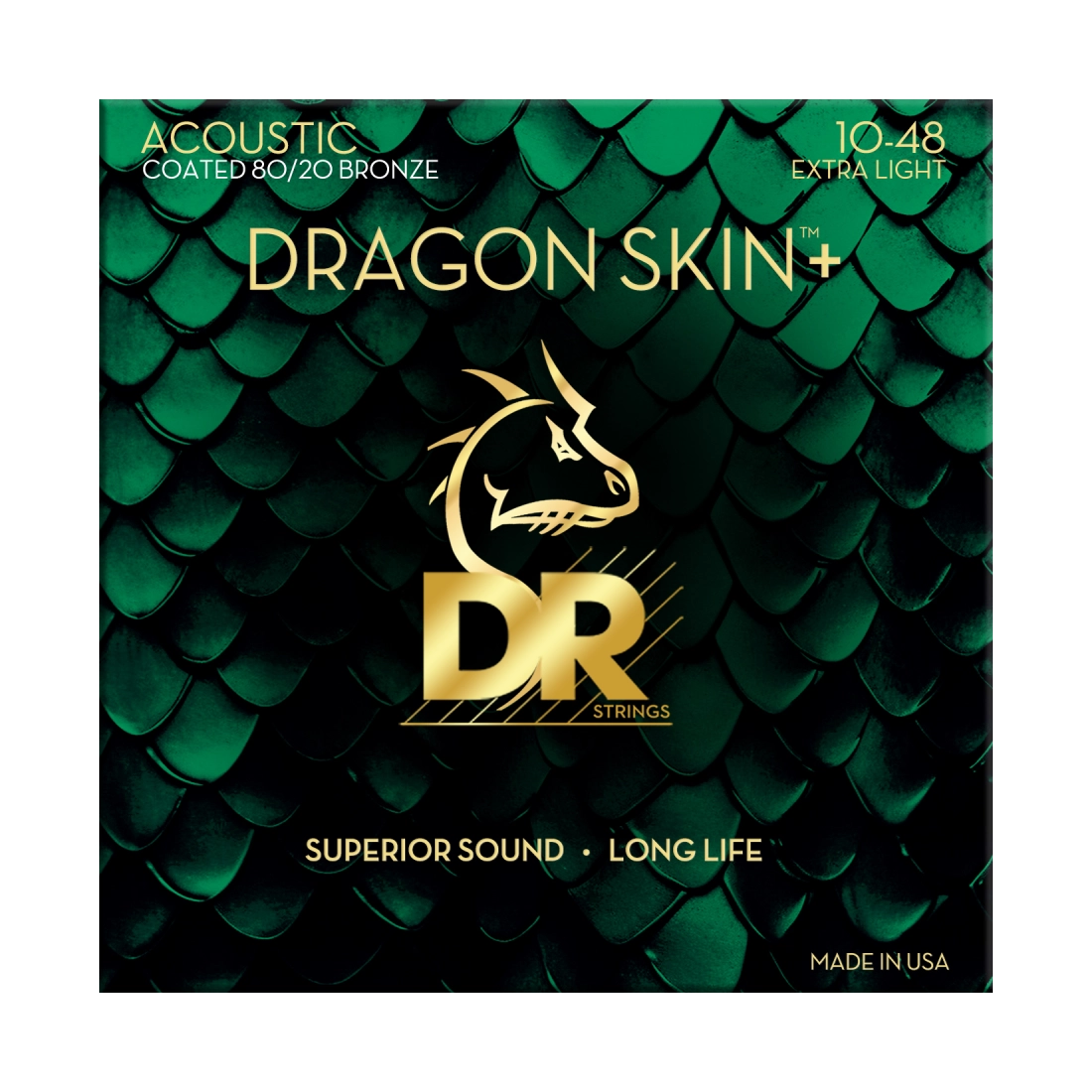 Dragon Skin+ 80/20 Bronze Acoustic Guitar Strings - Extra Light (10-48)