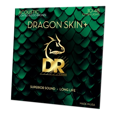 Dragon Skin+ 80/20 Bronze Acoustic Guitar Strings - Extra Light (10-48)