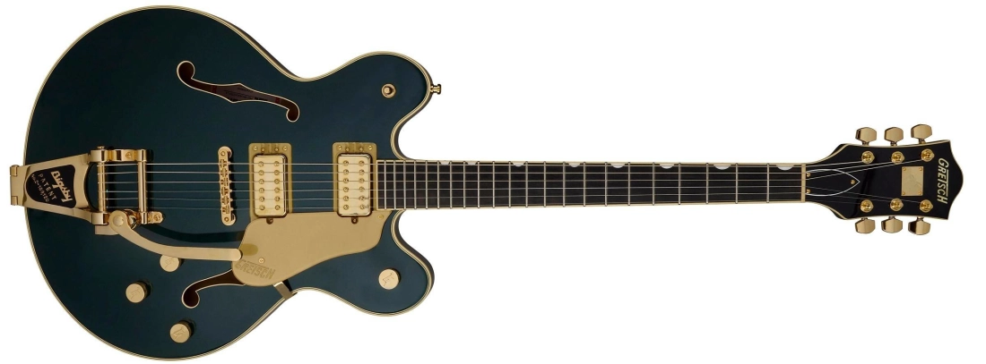 Broadkaster LX Center Block with String-Thru Bigsby and Gold Hardware, Ebony Fingerboard - Cadillac Green