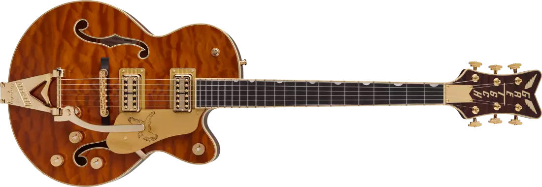 Guitare électrique Falcon™ Center Block Jr en série limitée (fini Roundup orange, touche en ébène, table en érable pommelé, cordier Bigsby)
