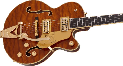 Limited Edition Falcon Center Block Jr. with Bigsby, Quilted Maple, Ebony Fingerboard - Roundup Orange