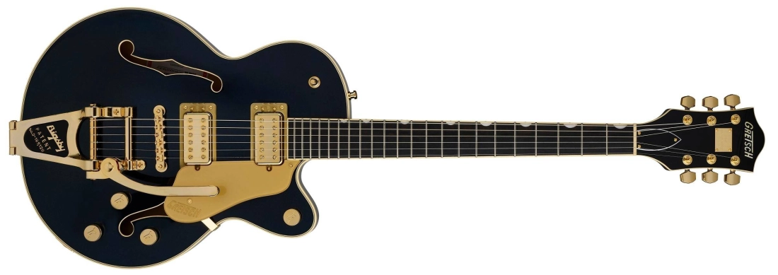 Broadkaster Jr. LX Center Block with String-Thru Bigsby and Gold Hardware, Ebony Fingerboard - Midnight Sapphire