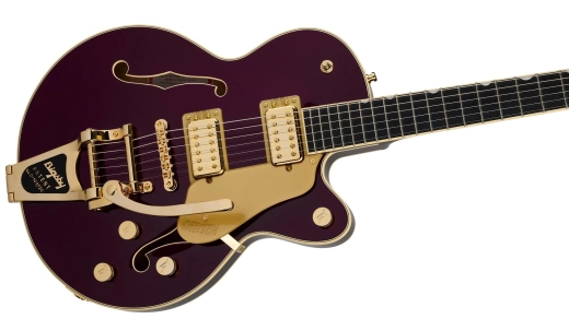 Broadkaster Jr. LX Center Block with String-Thru Bigsby and Gold Hardware, Ebony Fingerboard - Blackberry