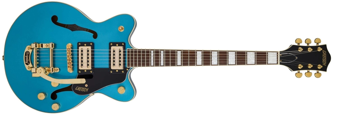 G2655TG Streamliner Center Block Jr. Double-Cut with Bigsby LTD, Laurel Fingerboard - Riviera Blue