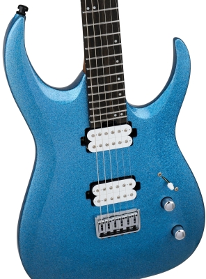 Pro Series Signature Misha Mansoor Juggernaut HT6, Ebony Fingerboard - Blue Sparkle