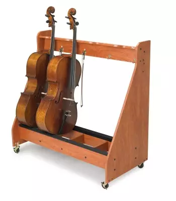 4-Cello Mobile Storage Rack - Cherry