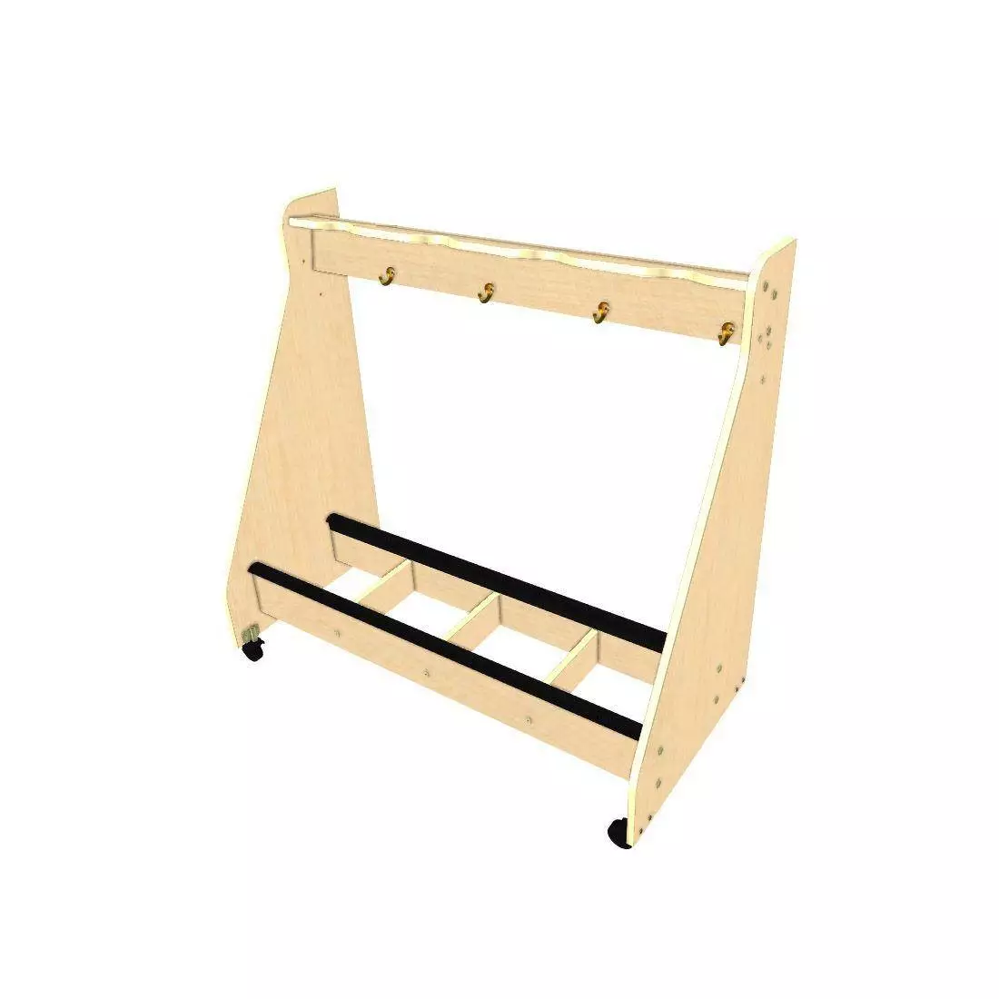 4-Cello Mobile Storage Rack - Fusion Maple