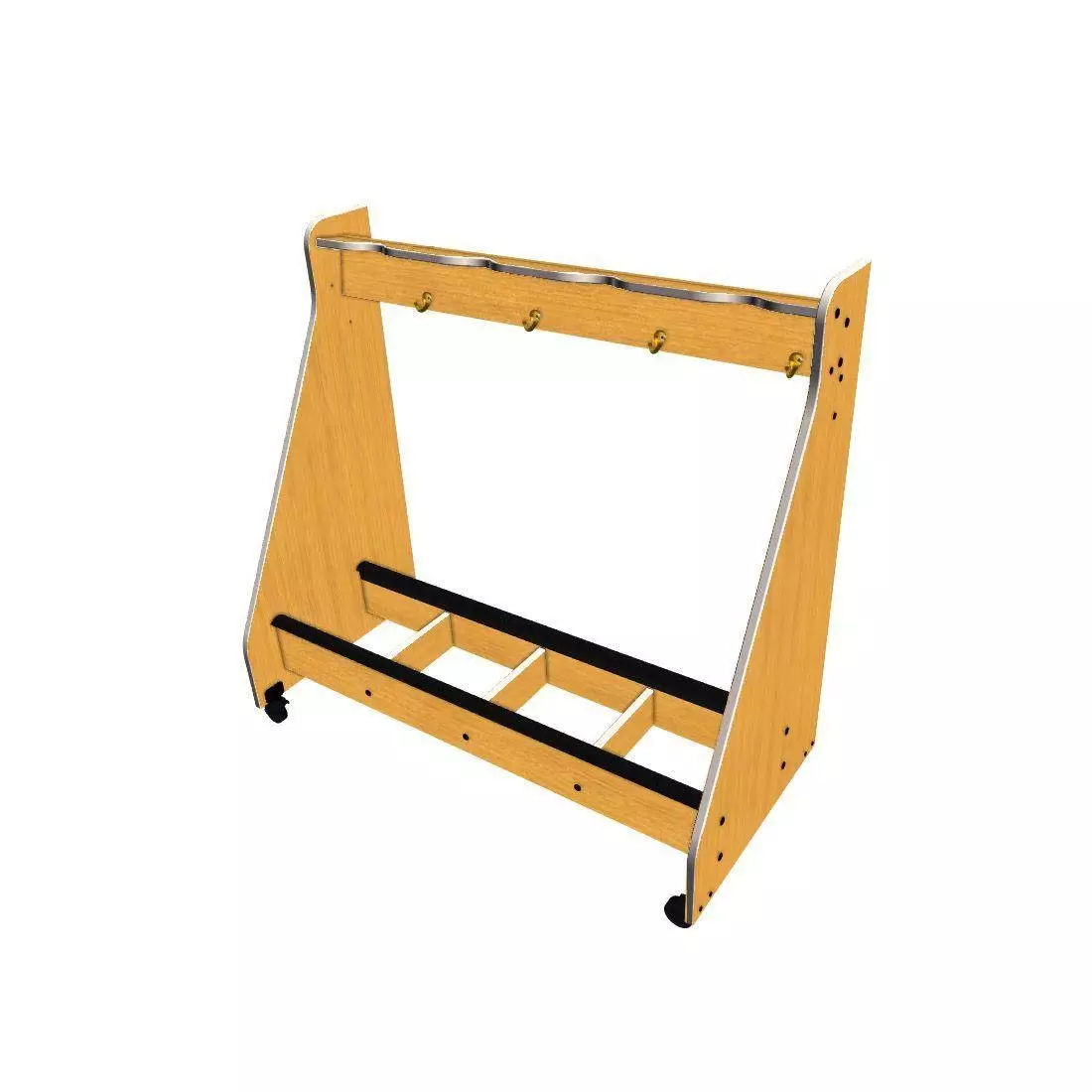 4-Cello Mobile Storage Rack - Solar Oak