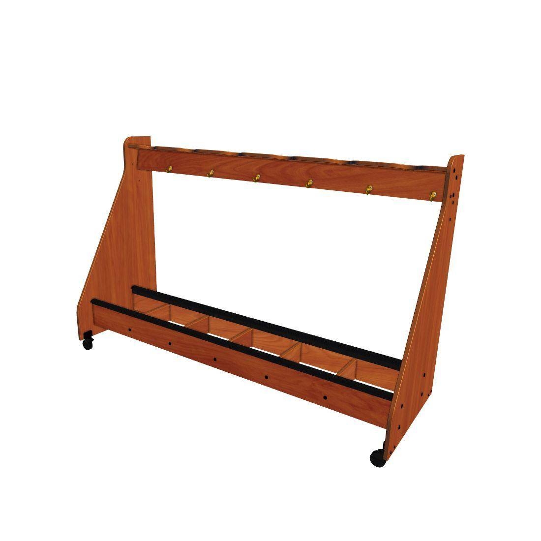 6-Cello Mobile Storage Rack - Cherry