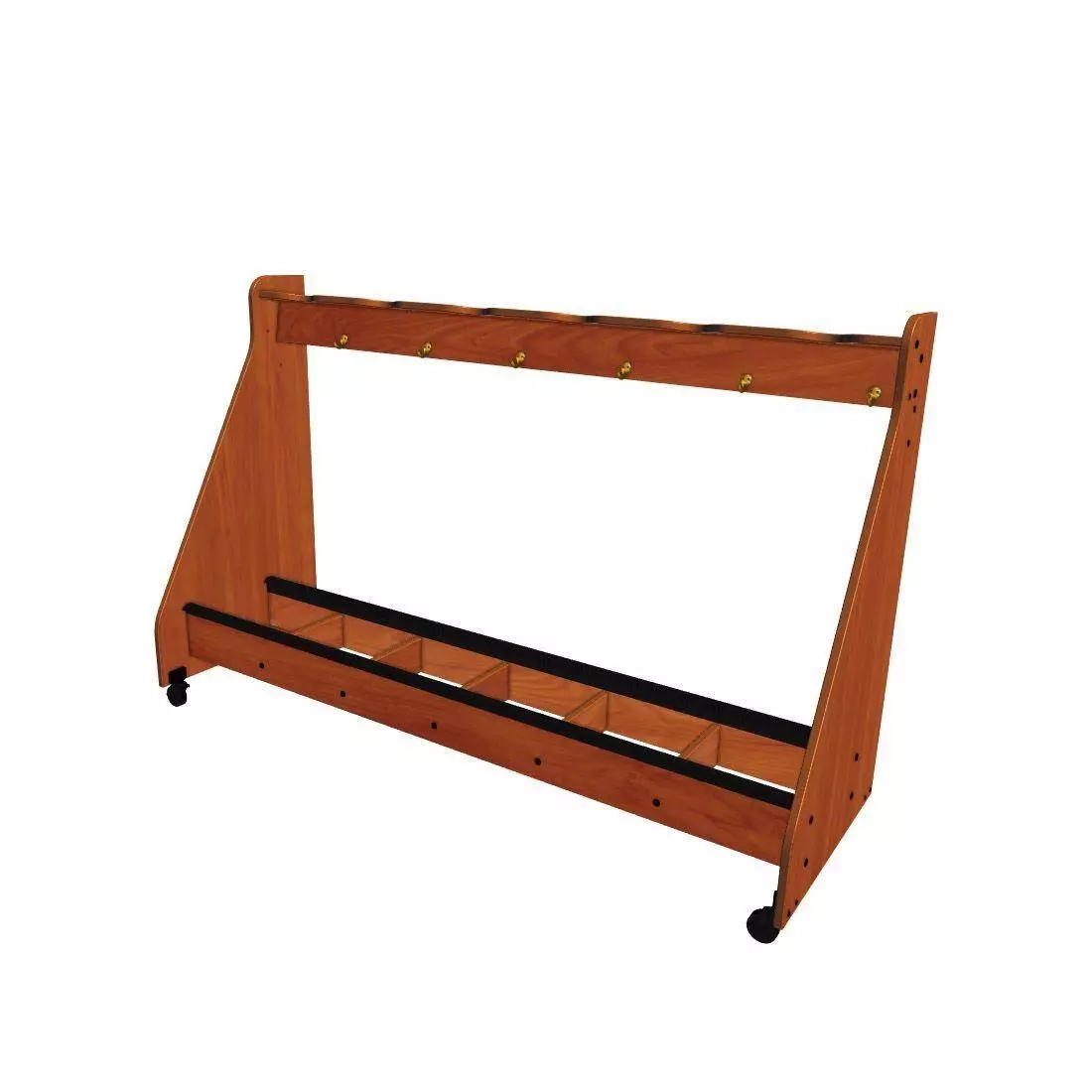 6-Cello Mobile Storage Rack - Cherry