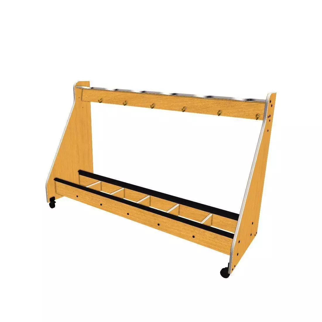 6-Cello Mobile Storage Rack - Solar Oak