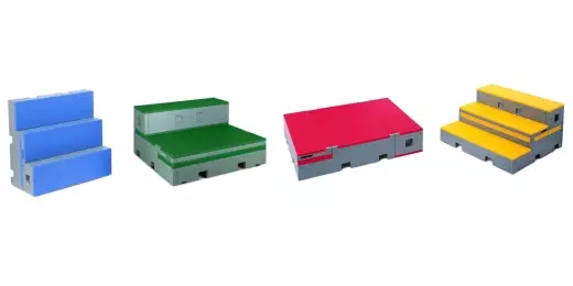 FlipForm Elementary Multi-Position Choral Riser Set - Blue/Red/Green/Yellow