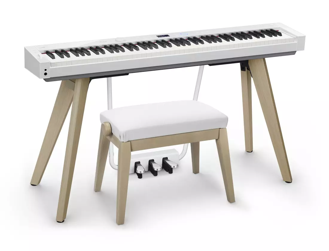 Privia PX-S7000 88-Key Digital Piano and Bench Bundle - White