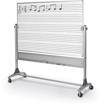 Platinum Reversible Markerboard - Porcelain/Music Staff, 4\' x 6\'