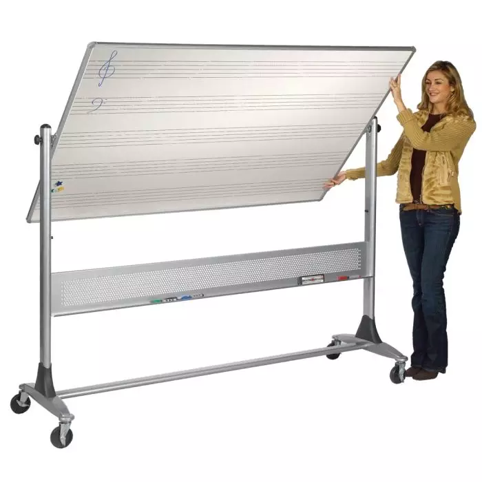 Platinum Reversible Markerboard - Porcelain/Music Staff, 40\'\' x 30\'\'