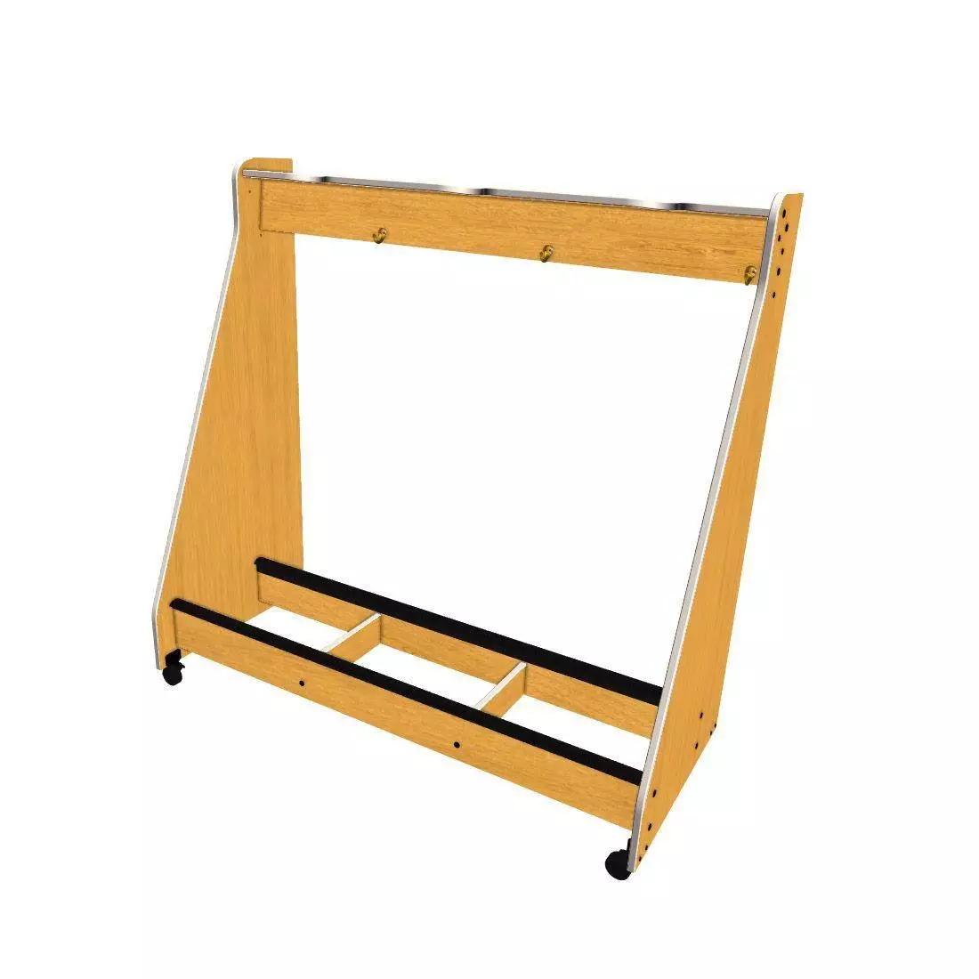 3-String Bass Mobile Storage Rack - Solar Oak