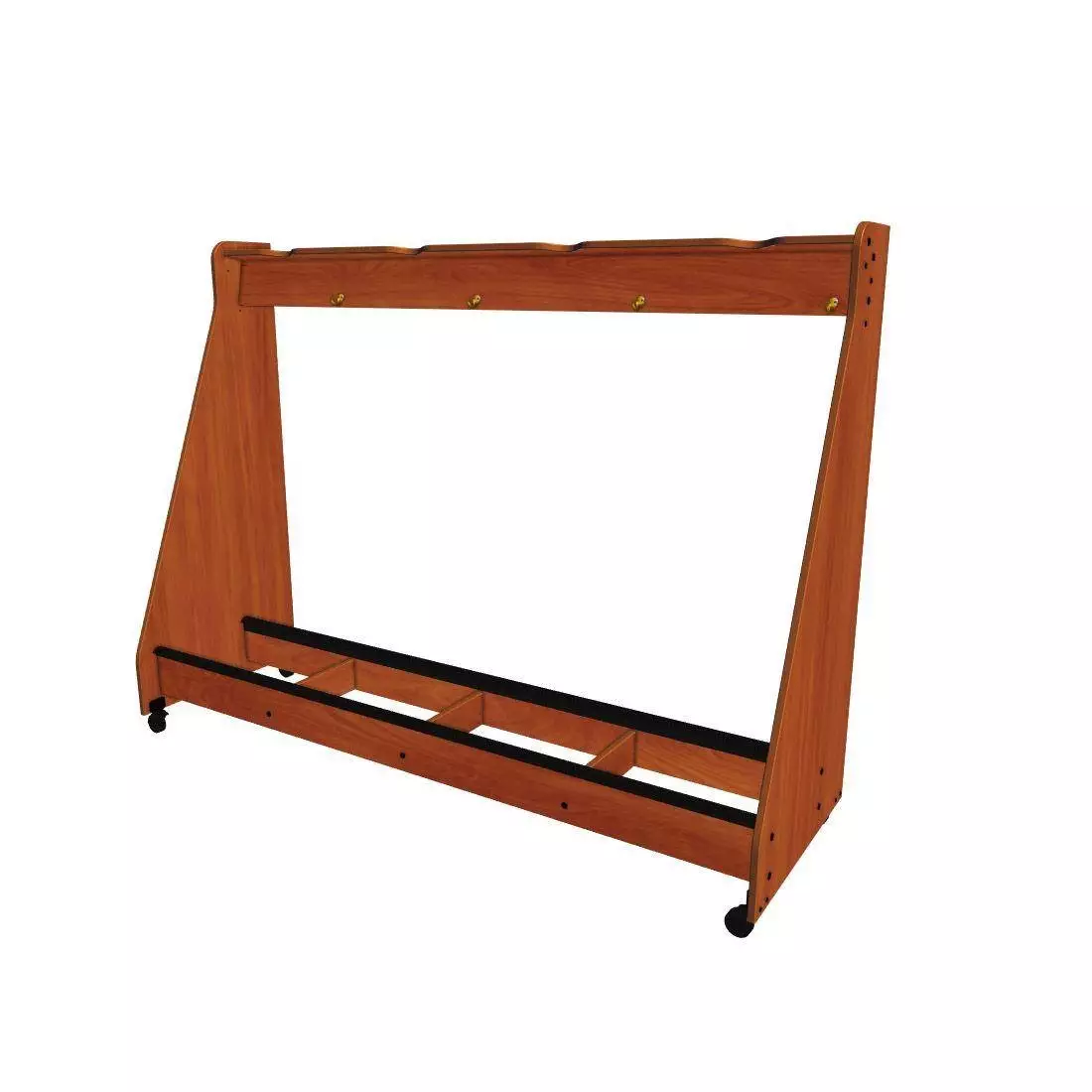 4-String Bass Mobile Storage Rack - Cherry