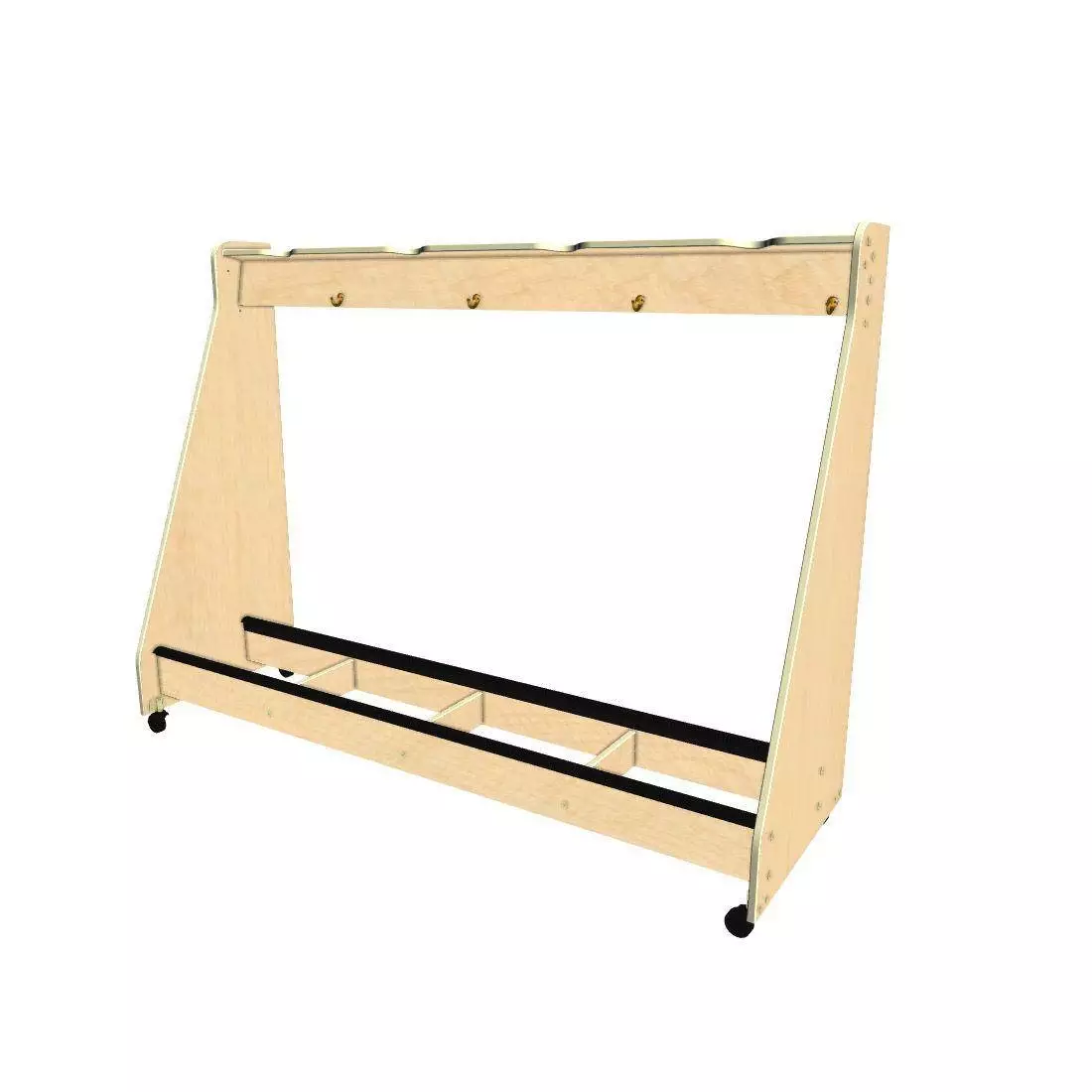 4-String Bass Mobile Storage Rack - Fusion Maple