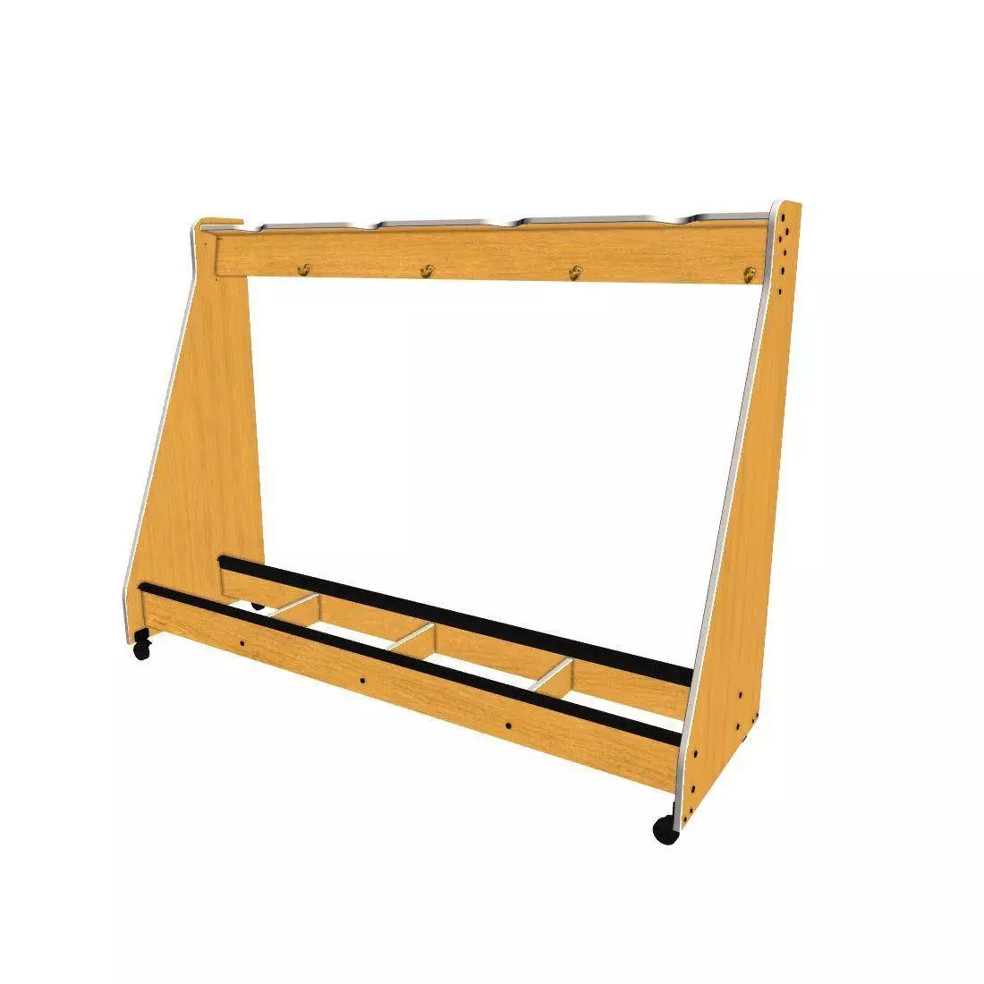 4-String Bass Mobile Storage Rack - Solar Oak