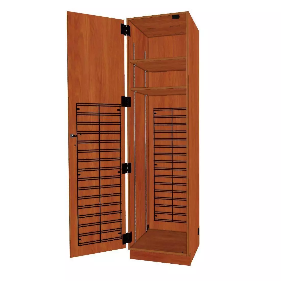 Organizer Fixed One Column Media Cabinet - Cherry