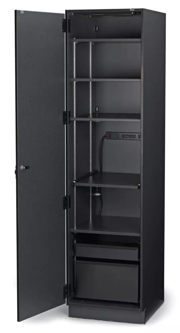 Organizer Fixed One Column Media Cabinet - Graphite