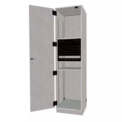 Wenger - Rackmount Fixed One Column Media Cabinet - Pebble