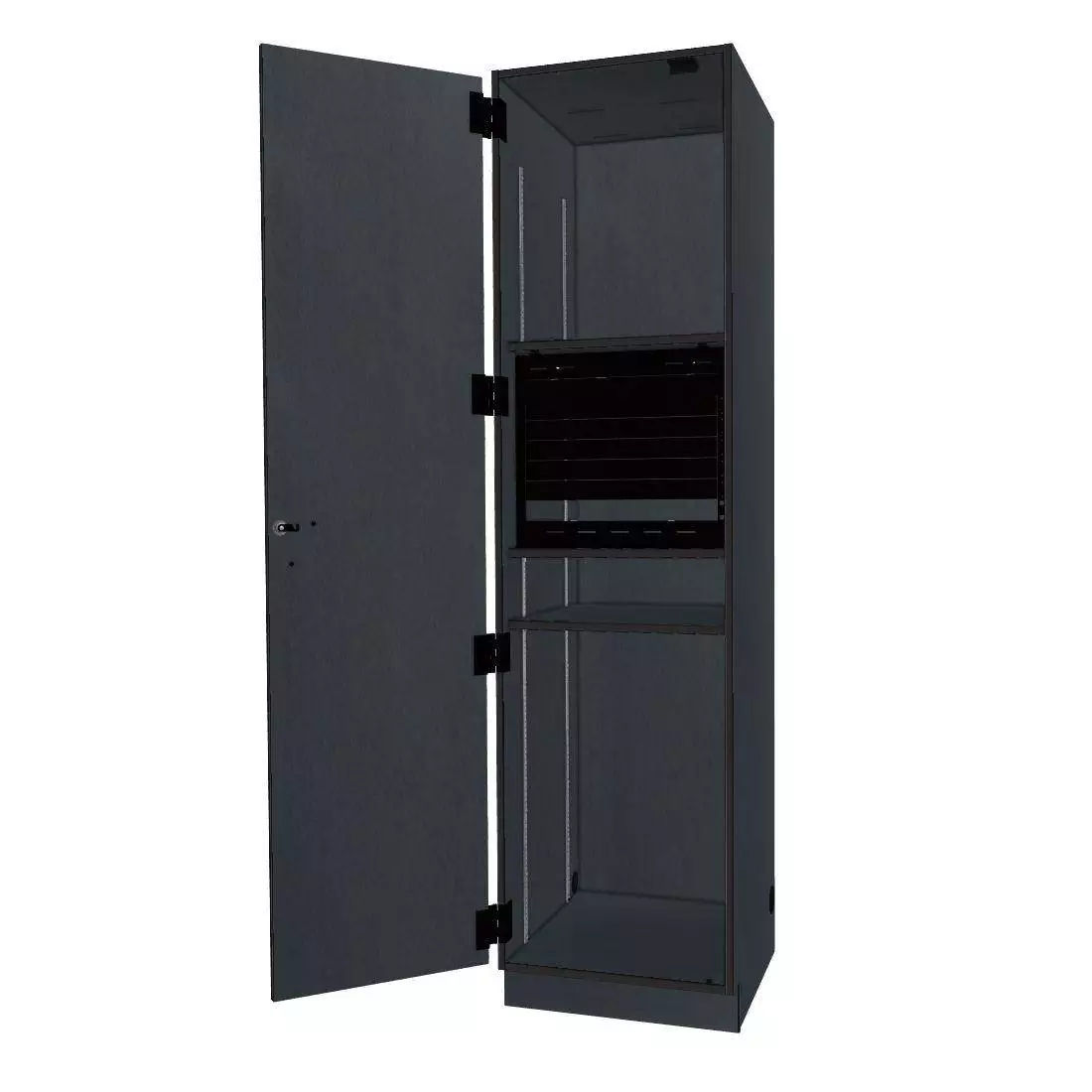 Rackmount Fixed One Column Media Cabinet - Graphite