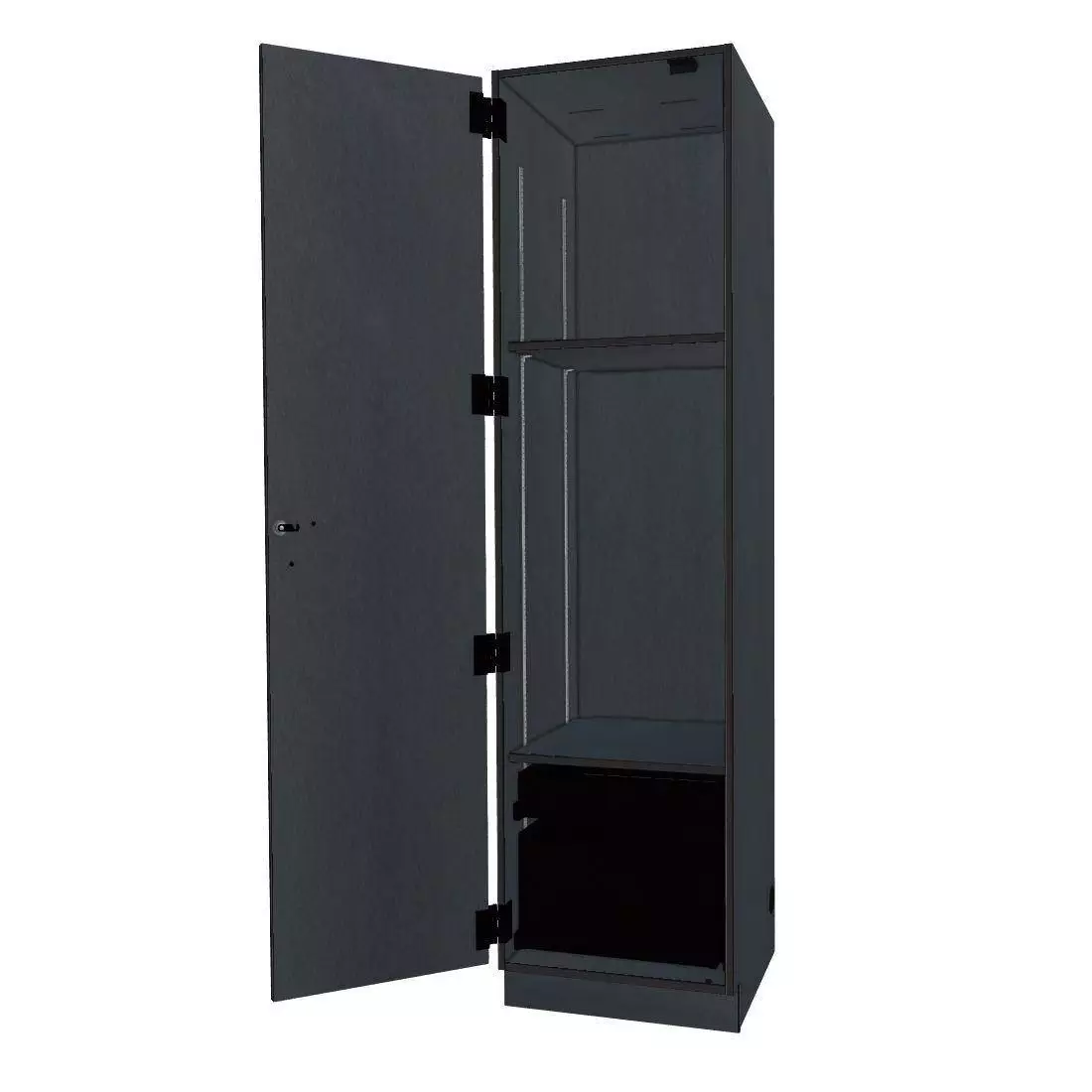 Standard Fixed One Column Media Cabinet - Graphite