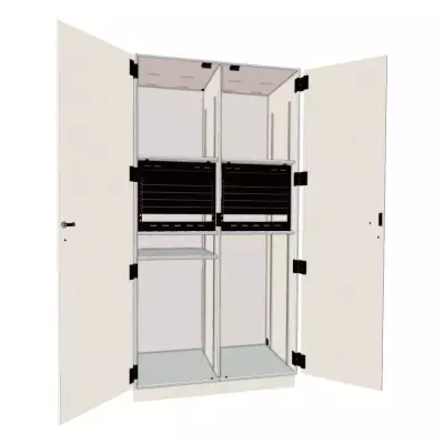 Wenger - Rackmount Fixed Two Column Media Cabinet - Oyster