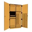 Wenger - Rackmount\/Organizer Fixed Two Column Media Cabinet - Solar Oak