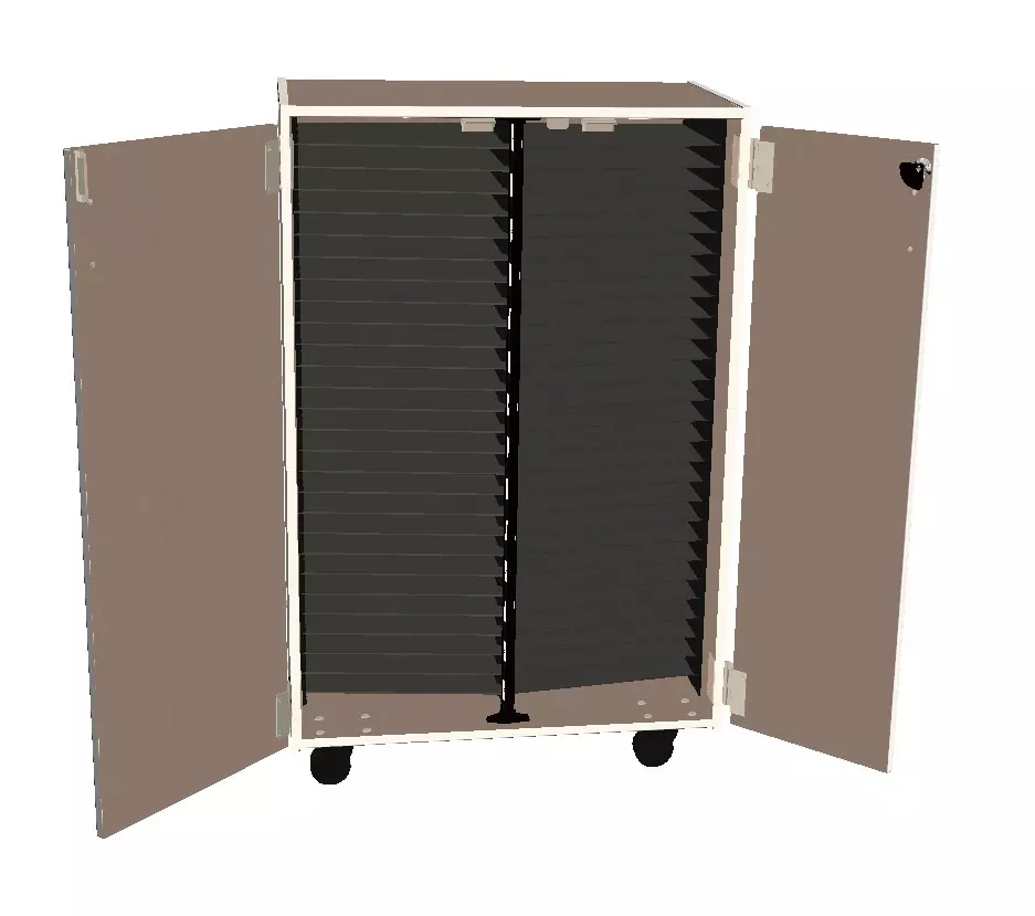 Mobile Band/Orchestra 2-Column Folio Cabinet with Door - Evening Tigris